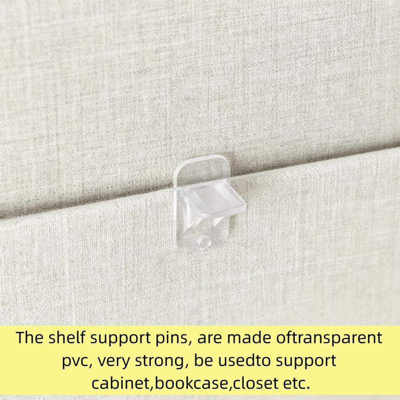 Laoha 1/4 Inch Plastic Shelf Pegs, 20PCS Cabinet Shelf Supports & Clips, Furniture Pins for Wood Bookcase, Kitchen Cabinet, Shelving Replacement - Image 5
